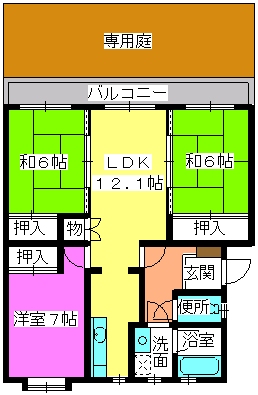 RESIAS　WAKAHISA　BLDG. / 102号室 間取り