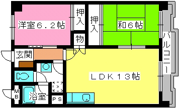 ハイラーク山王 / 202号室 間取り