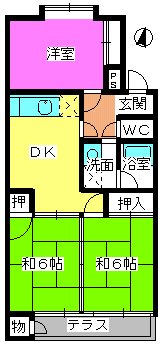 パークハイツ三宅 / 105号室 間取り