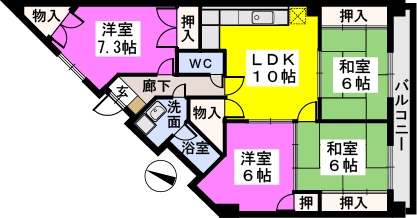 クレストG34 / 406号室 間取り