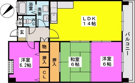 サン・トルース博多 / 302号室 間取り