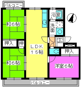 プロスペール板付 / 203号室 間取り