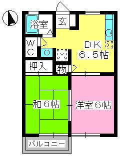 第5的野コーポ / 102号室 間取り