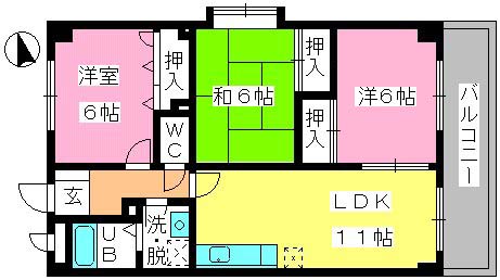 ジュネス清永 / 303号室 間取り