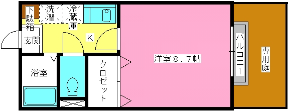 ドルフィン・ブルー / 102号室 間取り