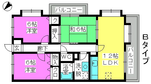 シックス板付 / 505号室 間取り