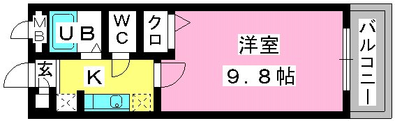 エランドール谷 / 102号室 間取り