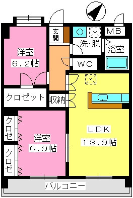ソルト・ヴィース / 702号室 間取り