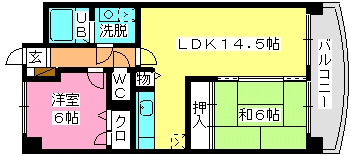 ハーベスト大橋 / 102号室 間取り