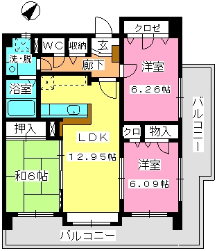プロシード曰佐 / 201号室 間取り