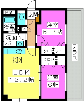 Ｆｌｏｗｅｒｙ２１ / 101号室 間取り