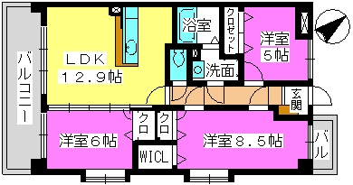 ドミール　シャトー / 601号室 間取り