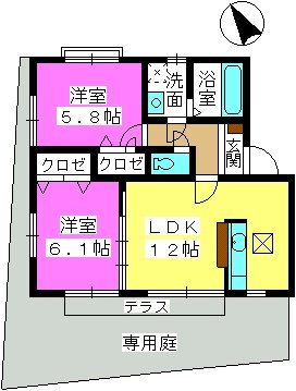 ラヴィアンローズ / 102号室 間取り