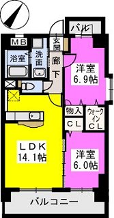 イーストパル博多Ⅱ / 1001号室 間取り