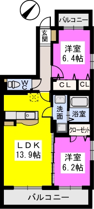 ソシアルーチェ / 401号室 間取り