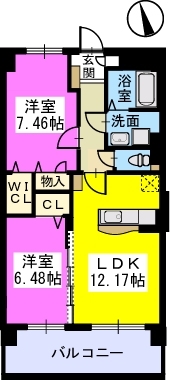 ソルモンテはかた / 602号室 間取り