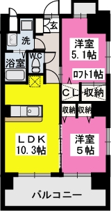 サンパティーク高宮 / 705号室 間取り