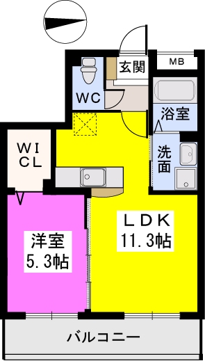 フィオーレ大橋 / 102号室 間取り