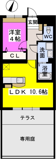 ステラ大橋 / 102号室 間取り