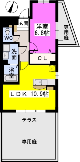 ステラ大橋 / 105号室 間取り