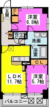 リヴィエールシャン那珂 / 405号室 間取り
