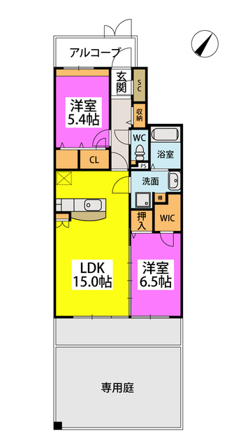 クレアＳ / 102号室 間取り