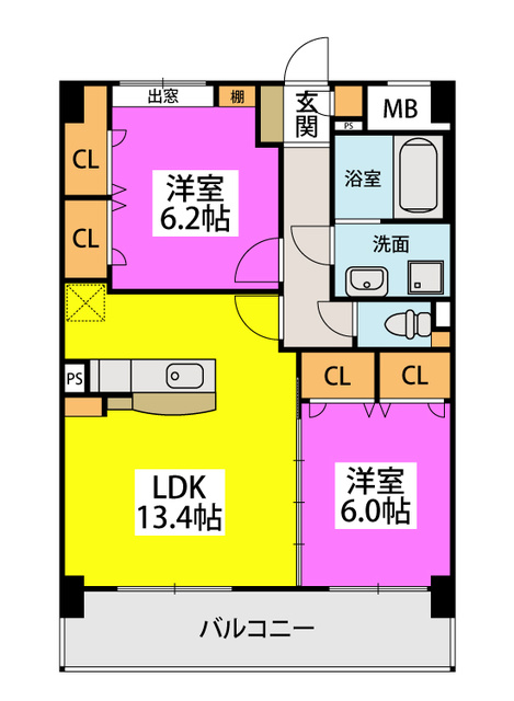 ポワッソン　ルージュ / 405号室 間取り