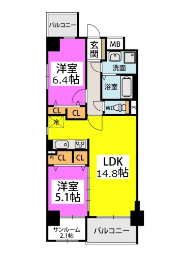 シュピタールトーア博多 / 501号室 間取り