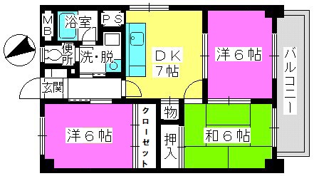 コーポウィステリア25 / 606号室 間取り