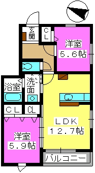 アビタシオン城戸 / 202号室 間取り