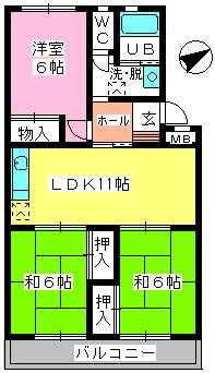 ルミエール篠原 / 303号室 間取り