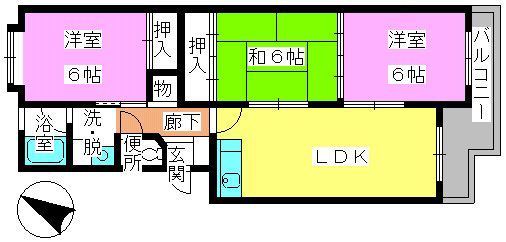 ボラブール西長住 / 306号室 間取り