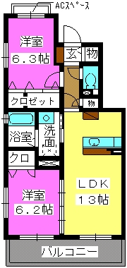クレベールⅡ / 203号室 間取り