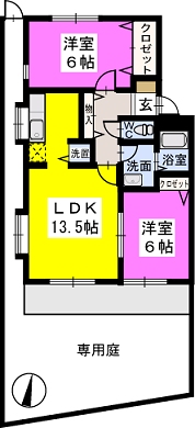 サンフォレストS / 102号室 間取り