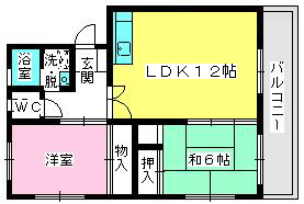 ロイヤルコーポ堺 / 301号室 間取り