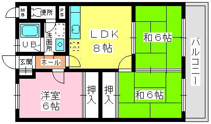 サンシャイン和白 / 303号室 間取り