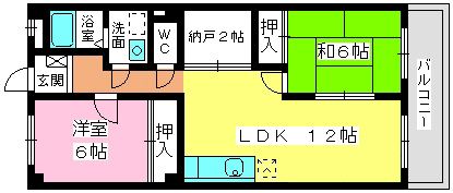 サンヒルズ千早 / 405号室 間取り