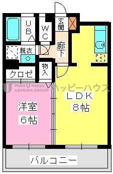 ヴィンテージ唐原 / 2-106号室 間取り