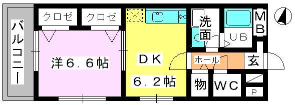 ジュネス和白丘 / 106号室 間取り