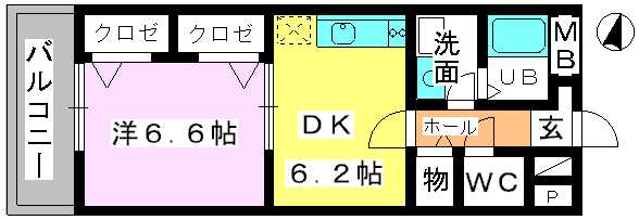 ジュネス和白丘 / 405号室 間取り