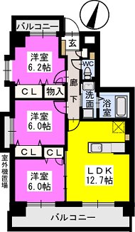 アグリガーデン福間駅前 / 301号室 間取り