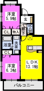 アテネハイツ / 301号室 間取り