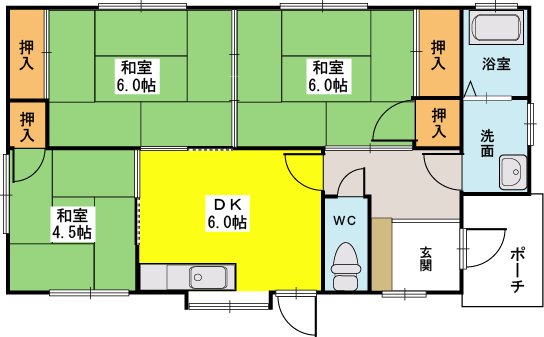 村山貸家 / 2号室 間取り