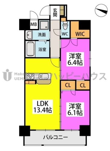 カーサプラス香椎駅前 / 703号室 間取り