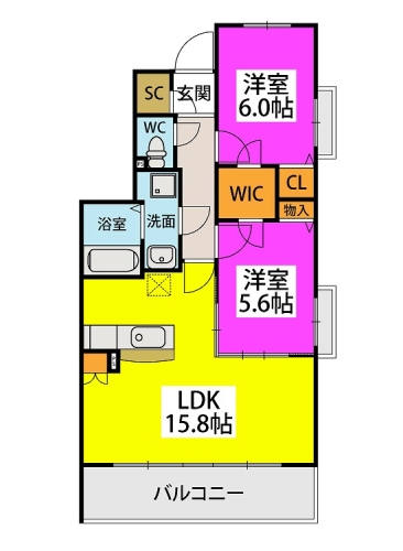 (仮称)プレア日の里 / 301号室 間取り