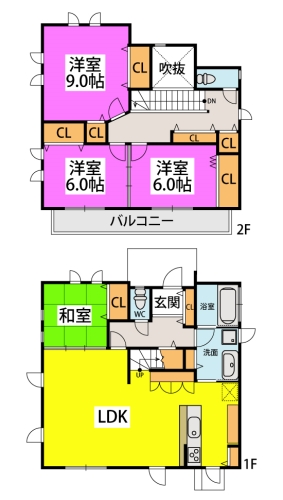 下原1丁目戸建 / 1号室 間取り