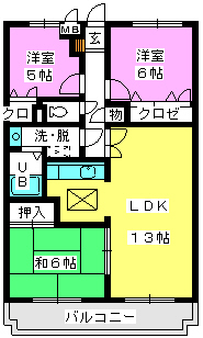 メゾンドール渡辺 / 105号室 間取り