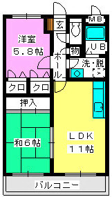 レジデンス渡邊Ⅲ / 302号室 間取り