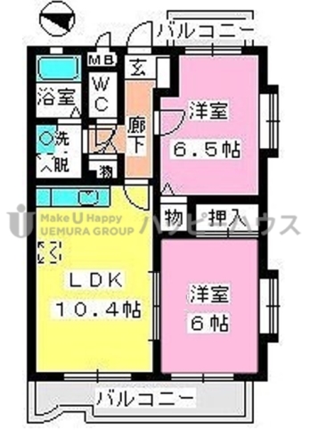 シャルマン那珂川 / 303号室 間取り