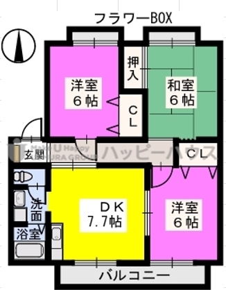 サンガーデン中原 / 203号室 間取り